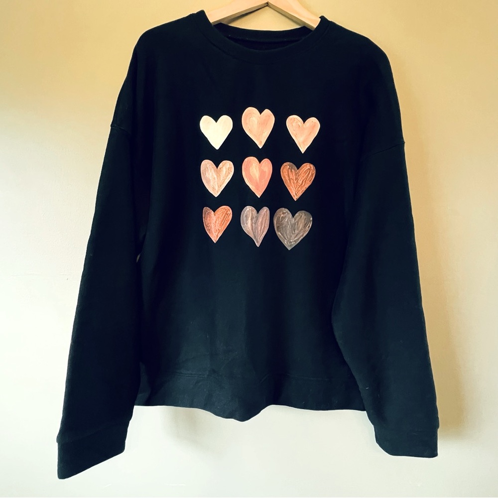 Heart Print Thick Sweatshirt